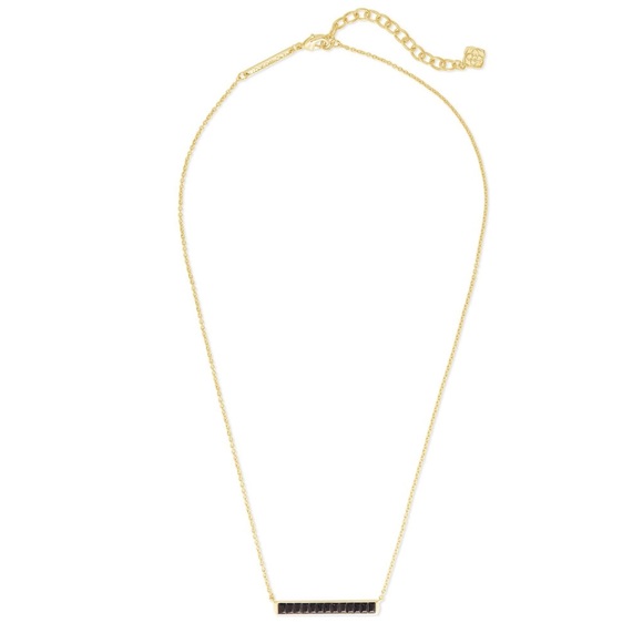 Kendra Scott Jack Pendant Necklace in Black Spinel, Gold-Plated - Picture 1 of 7